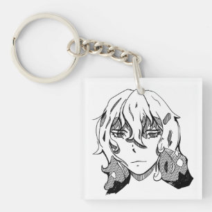 Girl line art keychain