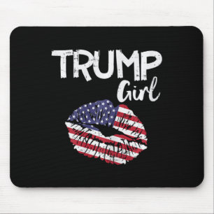 Girl Lips Usa Flag Pro Vote For Donald 2020 Gop Gi Mouse Pad