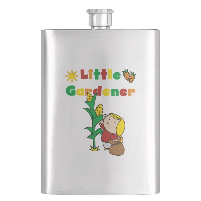 Girl Little Gardener Hip Flask (Front)