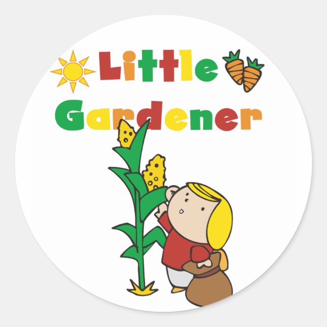 Girl Little Gardener Tshirts and Gifts Classic Round Sticker (Front)