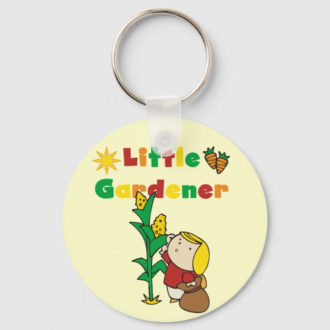 Girl Little Gardener Tshirts and Gifts Keychain (Front)