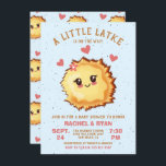 Girl Little Latke Hanukkah Baby Shower  Invitation<br><div class="desc">Girl Hanukkah Baby Shower for the new parents to be. Features a cute latke baby with flower bow. Great for a girl baby to be! All wording can be changed. To make more changes go to Personalize this template. On the bottom you’ll see “Want to customize this design even further?...</div>