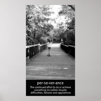 Girl Longboard Perseverance Poster