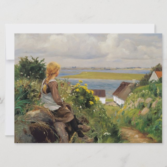 Girl Lost in Thought Card (Front)
