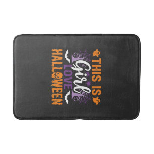Girl Love Halloween Ghost Design_1 Bath Mat