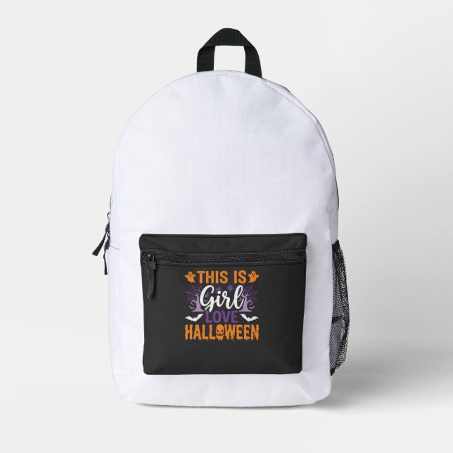 Girl Love Halloween Ghost Design_1 Printed Backpack (Front)