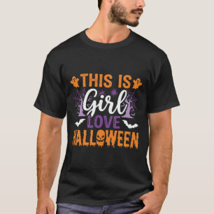 Girl Love Halloween Ghost Design_1 T-Shirt
