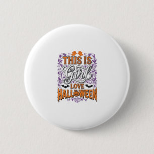 Girl Love Halloween Vintage Cute Spooky Shirt Desi 2 Inch Round Button