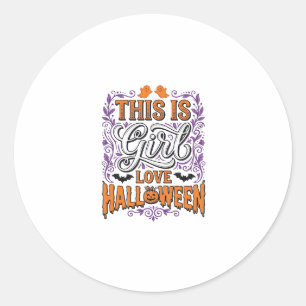Girl Love Halloween Vintage Cute Spooky Shirt Desi Classic Round Sticker