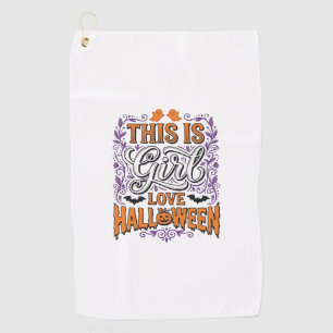 Girl Love Halloween Vintage Cute Spooky Shirt Desi Golf Towel
