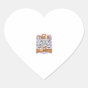 Girl Love Halloween Vintage Cute Spooky Shirt Desi Heart Sticker