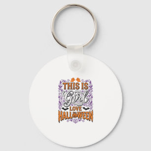 Girl Love Halloween Vintage Cute Spooky Shirt Desi Keychain