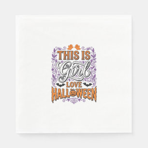 Girl Love Halloween Vintage Cute Spooky Shirt Desi Napkin