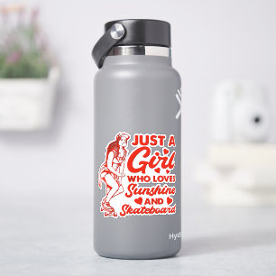 Girl Love Sun Skate Red 4" Kiss Cut Vinyl Sticker