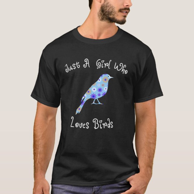 Girl Loves Birds Silhouette Floral Print Pullover (Devant)