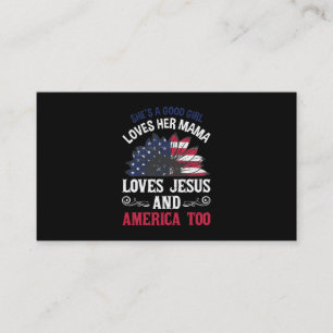 Girl Loves Her Mama Loves Jesus And America Sunflo Business Card