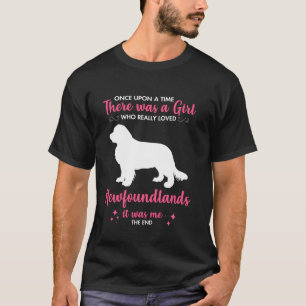 Girl Loves Newfoundland Dog For Men Women Mom Dad T-Shirt