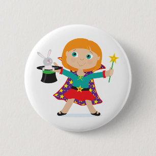 Girl Magician 2 Inch Round Button