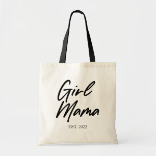 Girl Mama Custom Est Year Minimal Mom Mother Mommy Tote Bag