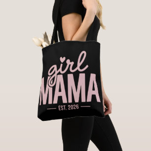 Girl Mama Est 2026 Pregnancy Reveal Mom To Be  Tote Bag