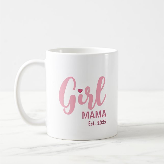 Girl Mama Est. Personalized Gift Coffee Mug (Left)