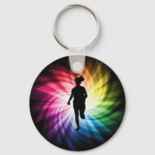 Girl Marathon Runner Keychain
