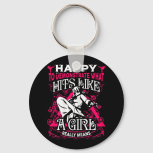 Girl Martial Arts Saying Karate Kung Fu Quote Keychain