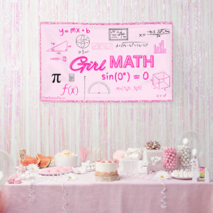 Girl Math Formula Geometry Dorm Poster  Banner