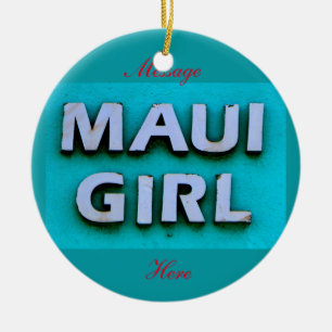girl maui green customized ceramic ornament