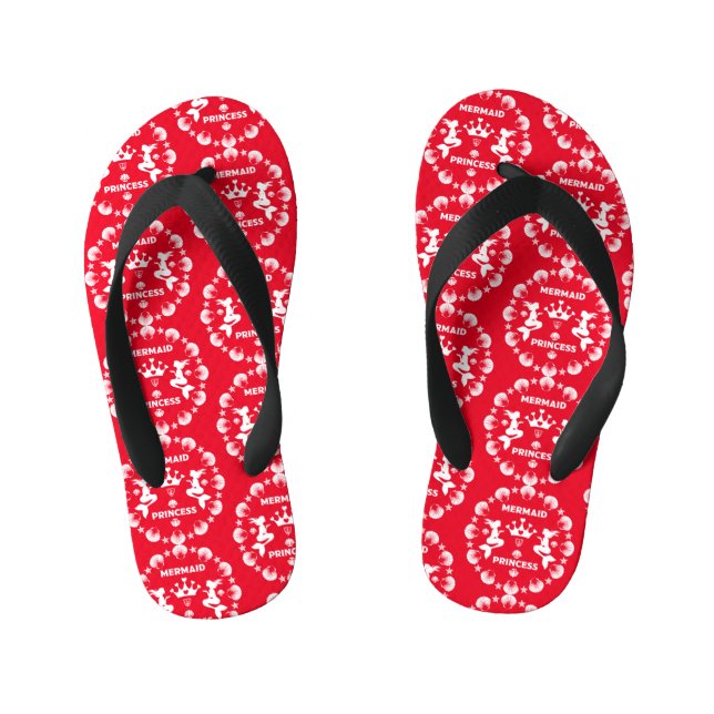  Girl Mermaid Princess Kid's Flip Flops (Footbed)