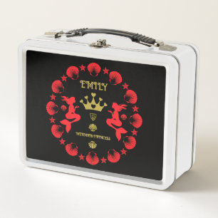  Girl Mermaid Princess Metal Lunch Box