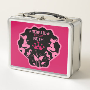Girl Mermaid Princess Metal Lunch Box