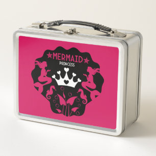 Girl Mermaid Princess Metal Lunch Box