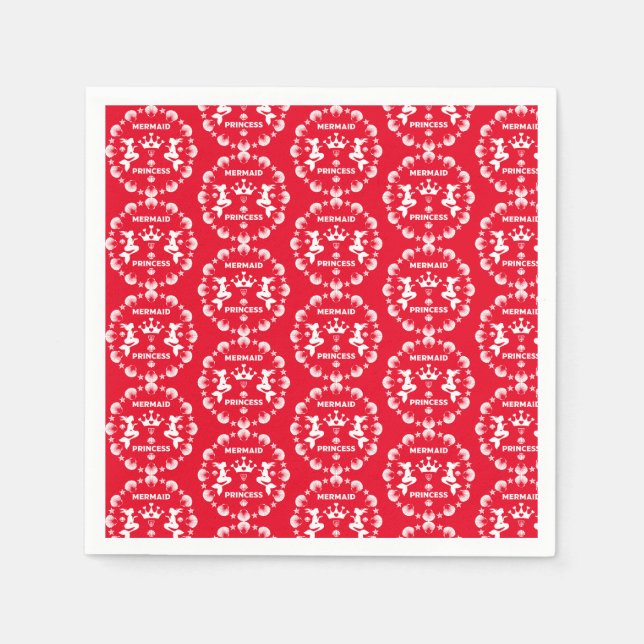  Girl Mermaid Princess Napkin (Front)