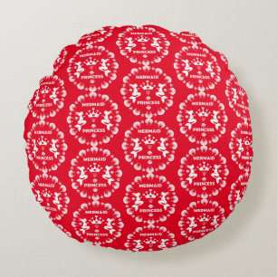  Girl Mermaid Princess Round Pillow