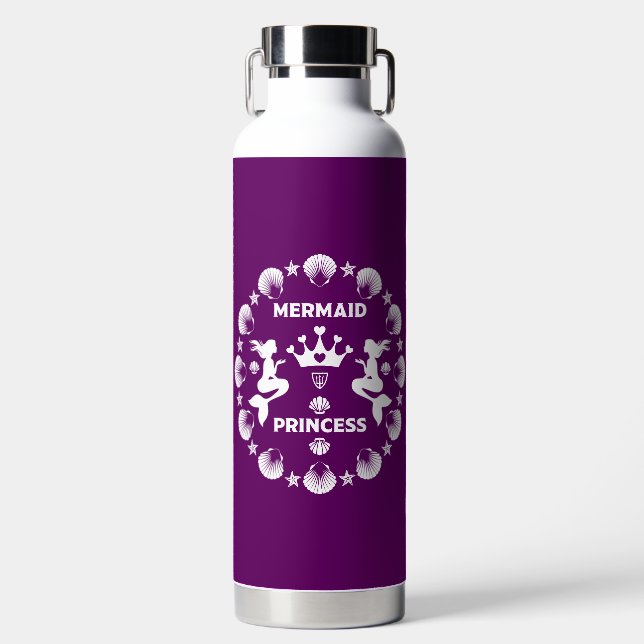  Girl Mermaid Princess Water Bottle (Front)