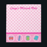 Girl Mitzvah Note Pad<br><div class="desc">Personalized Girls Mitzvah Note pad. Makes great gift!</div>