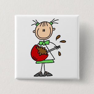 Girl Mixing Batter T-shirts and Gifts 2 Inch Square Button