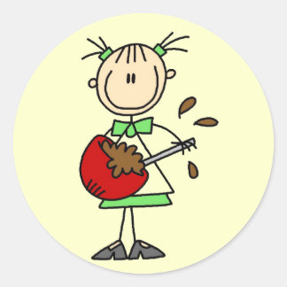 Girl Mixing Batter T-shirts and Gifts Classic Round Sticker