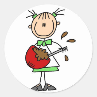 Girl Mixing Batter T-shirts and Gifts Classic Round Sticker