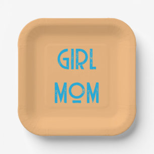 GIRL MOM BABY SHOWER Paper Plate