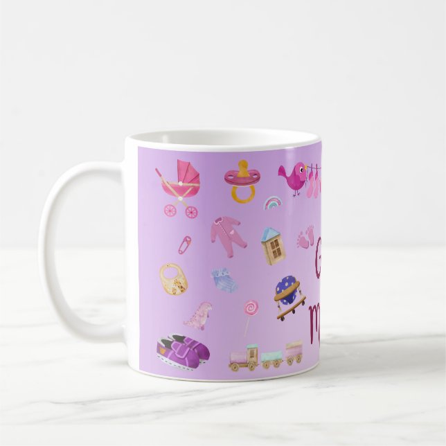 Girl Mom Custom Full Wrap Coffee Mug Design (Left)