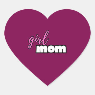 girl mom heart sticker