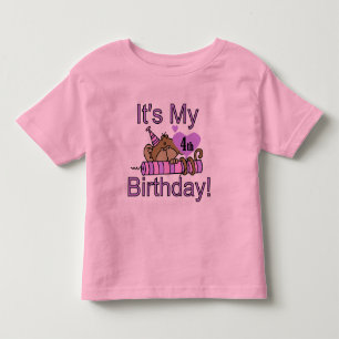 Girl Monkey 4th Birthday Tshirts and Gifts