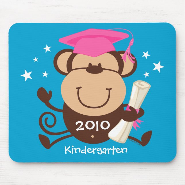 Girl Monkey Graduate Custom Mouse Pad (Front)
