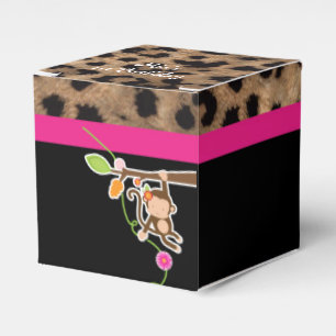 Girl Monkey Safari Chic Birthday Party Baby Shower Favor Box