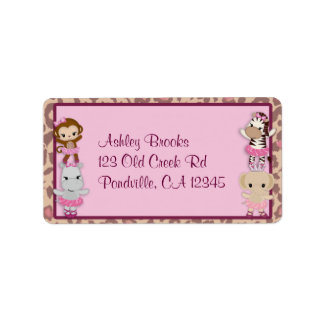 Girl MONKEY Tu Tu Cute Baby Shower Address TTC Label