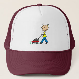 Girl Mowing Grass Hat