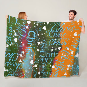 Girl Name Girly Personalized Abstract  Fleece Blanket