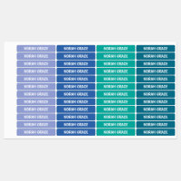 Girl name labels water proof, mermaid ocean colors
